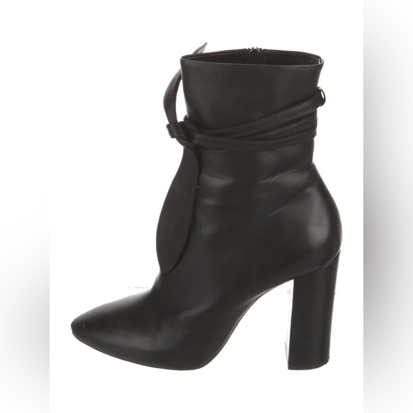 ❤️Saint Laurent Bow Leather Short Heel Boots❤️ - Picture 1 of 5